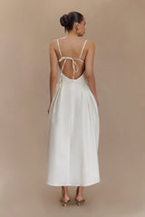 Rebecca Cotton Midi Dress - White