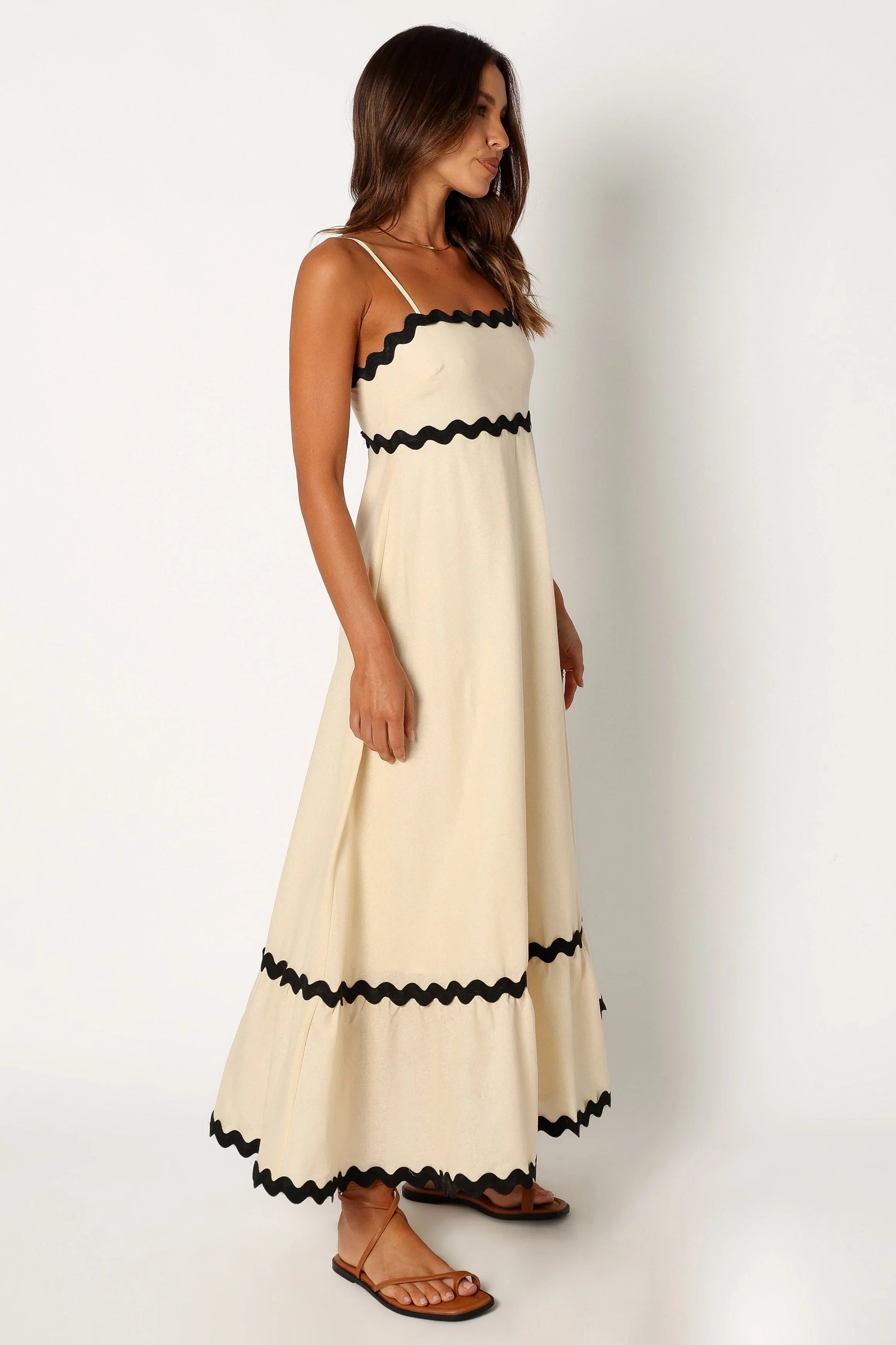 Yana Maxi Dress - Cream Black