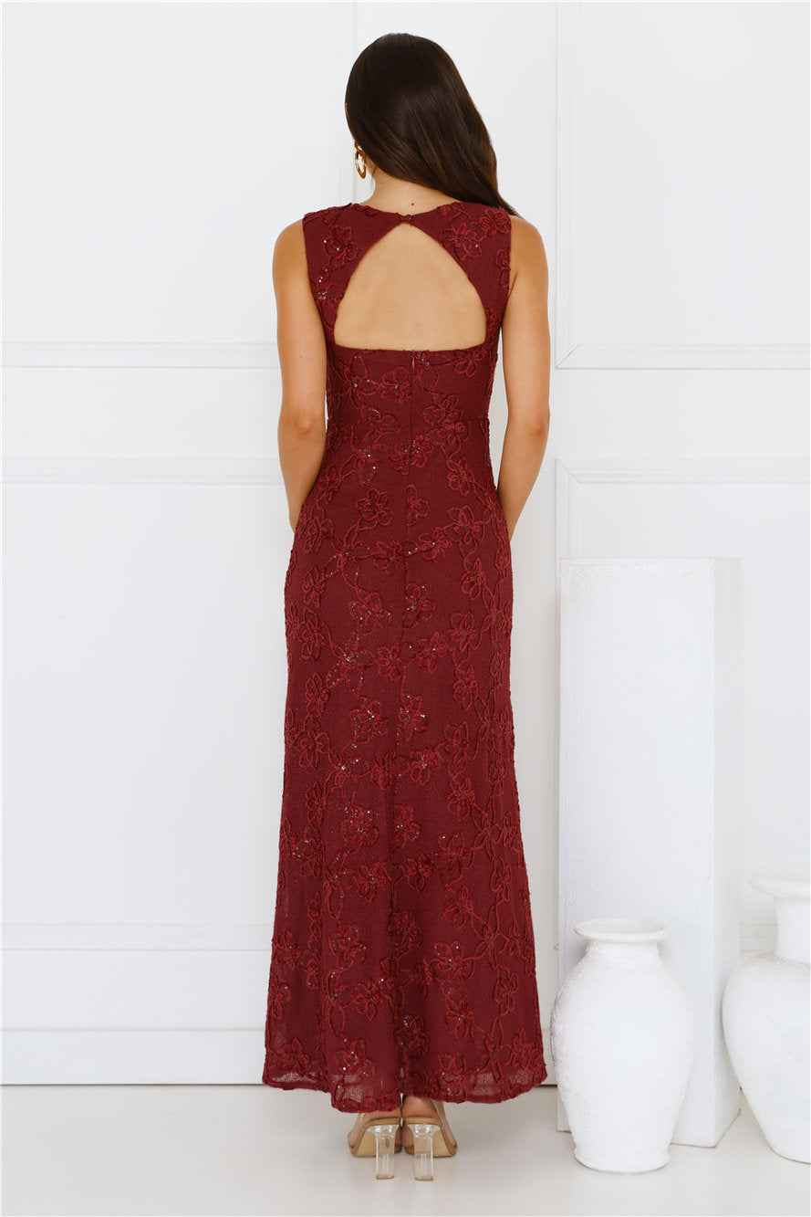 Stay Fab Maxi Dress Wine