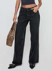 Serenitia Mid Rise Relaxed Jeans Washed Black
