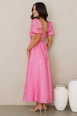 Softly Enchanted Midi Dress Fuchsia