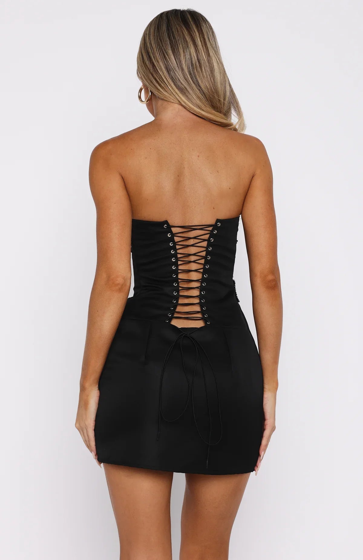 Rendezvous Strapless Mini Dress Black